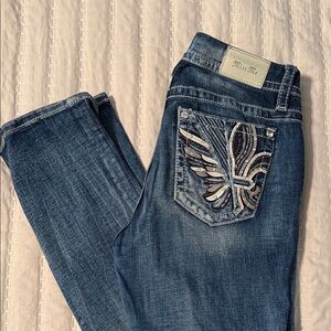 Miss Me Women's Boot Cut Jeans with Silver Embellishments